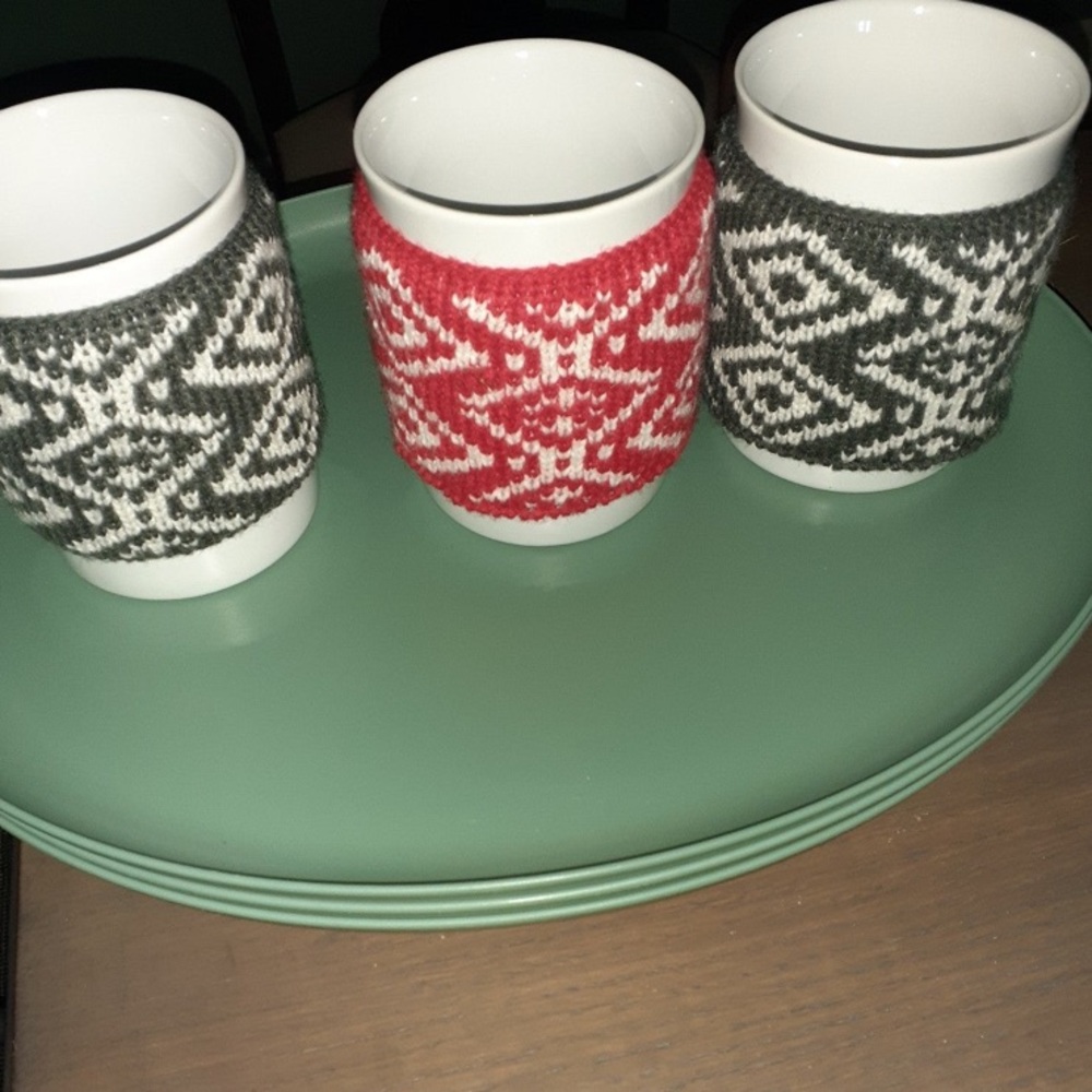 Threshold Christmas Sweater Stoneware Coffee Mugs